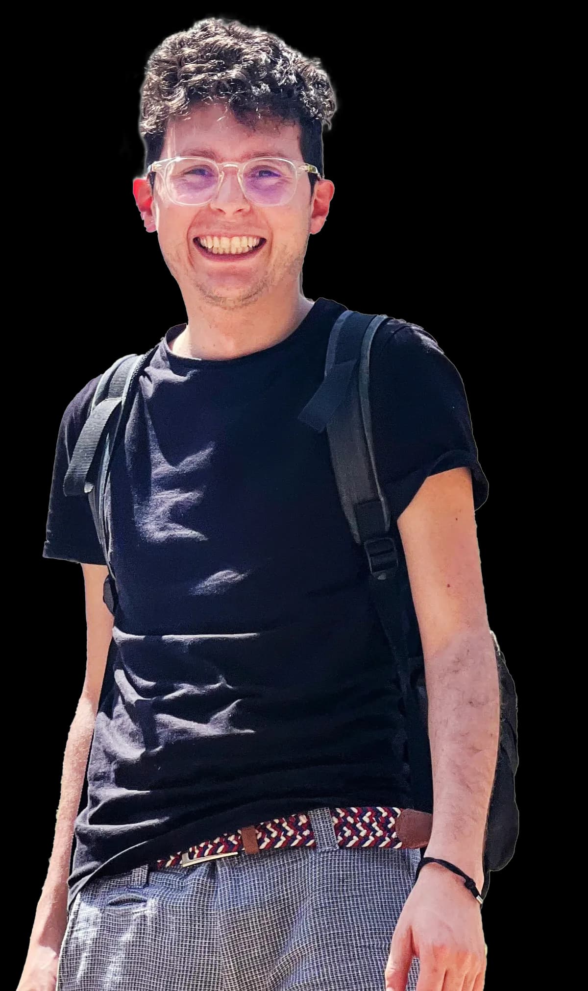 Camilo with a backpack