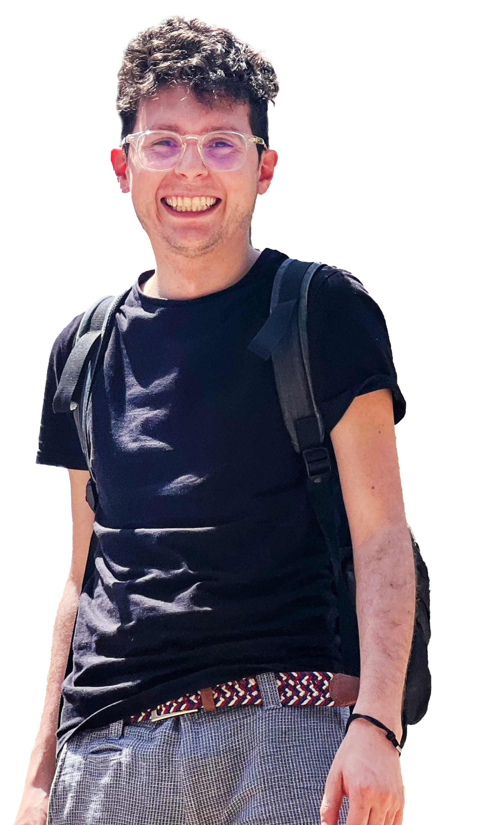 Camilo with a backpack